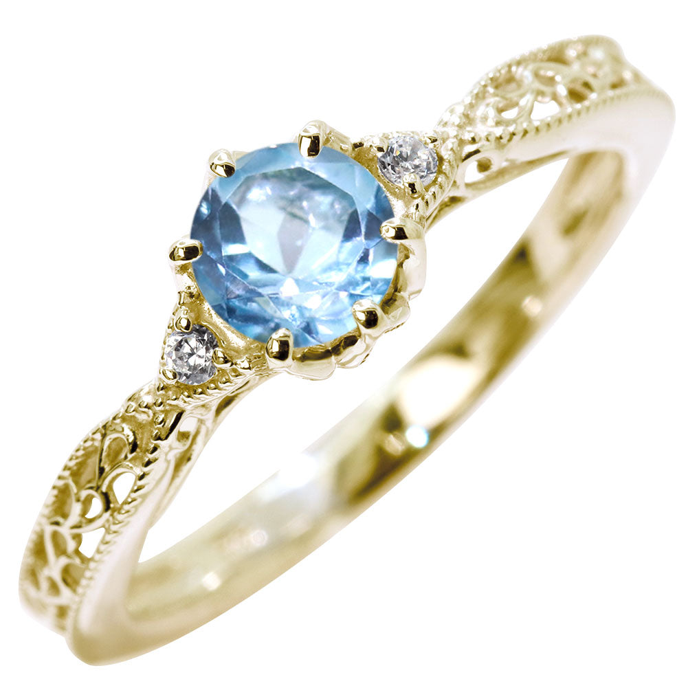 誕生石 指輪 レディース アラベスク リング 選べる 天然石 K18 K10 SV925 透かし ミル打ち エレガント アンティーク 誕生日 成人祝い プレゼント (品番 mr-0487)