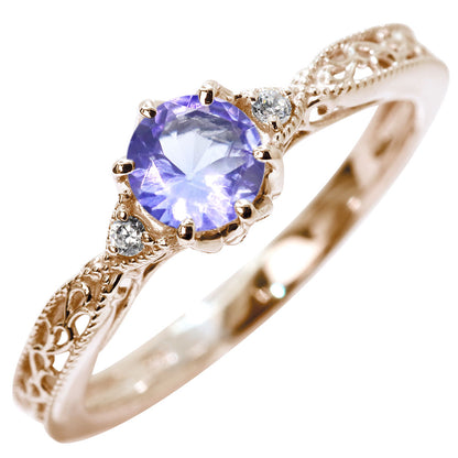 誕生石 指輪 レディース アラベスク リング 選べる 天然石 K18 K10 SV925 透かし ミル打ち エレガント アンティーク 誕生日 成人祝い プレゼント (品番 mr-0487)