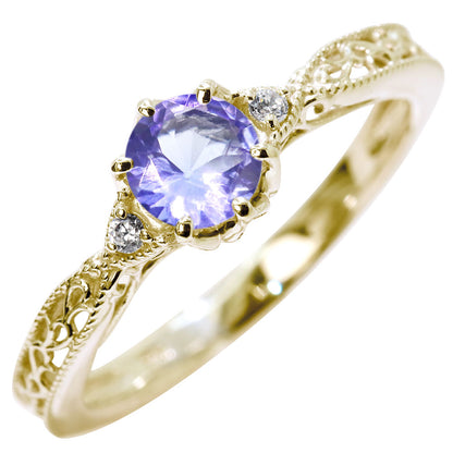 誕生石 指輪 レディース アラベスク リング 選べる 天然石 K18 K10 SV925 透かし ミル打ち エレガント アンティーク 誕生日 成人祝い プレゼント (品番 mr-0487)