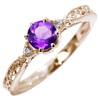 誕生石 指輪 レディース アラベスク リング 選べる 天然石 K18 K10 SV925 透かし ミル打ち エレガント アンティーク 誕生日 成人祝い プレゼント (品番 mr-0487)