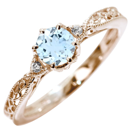 誕生石 指輪 レディース アラベスク リング 選べる 天然石 K18 K10 SV925 透かし ミル打ち エレガント アンティーク 誕生日 成人祝い プレゼント (品番 mr-0487)