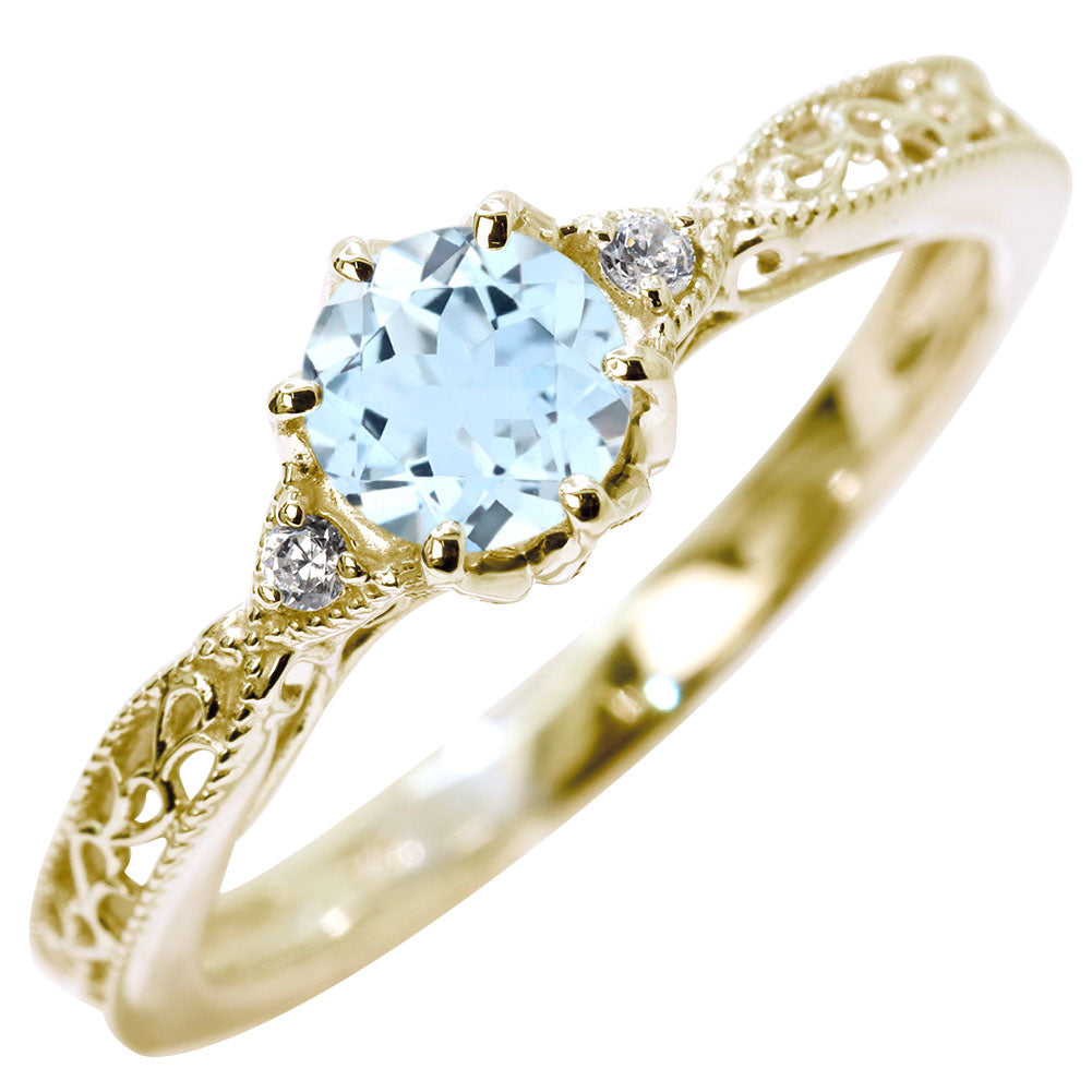 誕生石 指輪 レディース アラベスク リング 選べる 天然石 K18 K10 SV925 透かし ミル打ち エレガント アンティーク 誕生日 成人祝い プレゼント (品番 mr-0487)