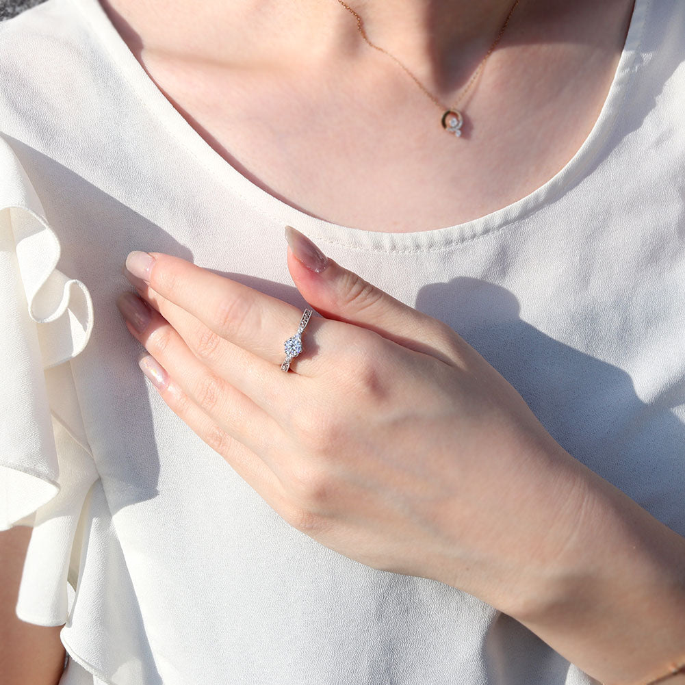 アンティークリング 空枠 簡単 セミオーダー 指輪 5mm カスタムルース 唐草 ミルグレイン キラキラ 透かし 特別 成人祝い 誕生日 記念日 ギフト (品番 mr-0487-kw)