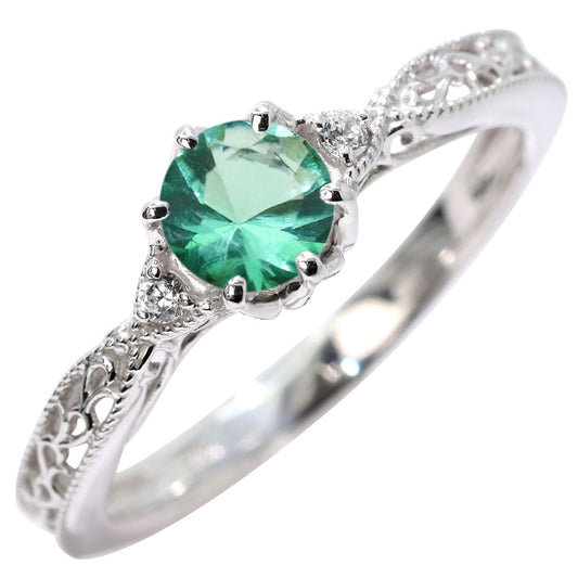 誕生石 指輪 レディース アラベスク リング 選べる 天然石 K18 K10 SV925 透かし ミル打ち エレガント アンティーク 誕生日 成人祝い プレゼント (品番 mr-0487)