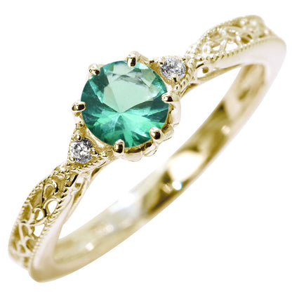 誕生石 指輪 レディース アラベスク リング 選べる 天然石 K18 K10 SV925 透かし ミル打ち エレガント アンティーク 誕生日 成人祝い プレゼント (品番 mr-0487)