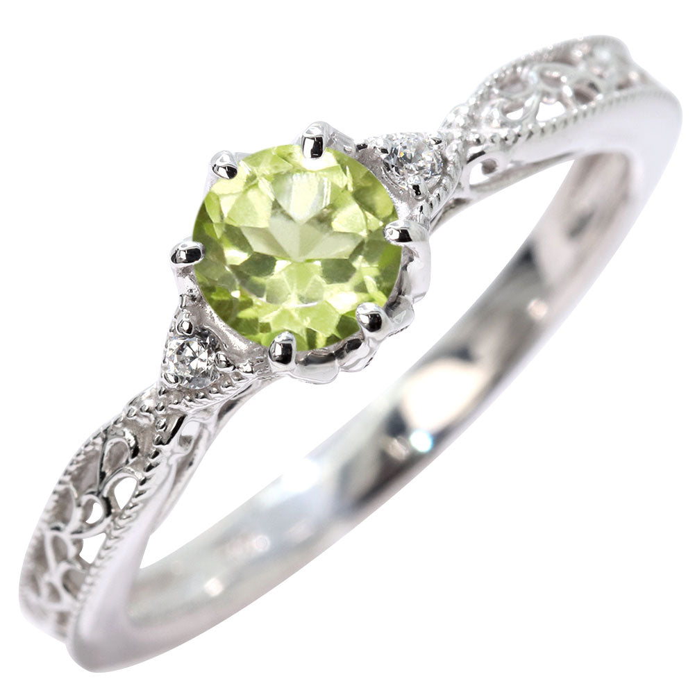 誕生石 指輪 レディース アラベスク リング 選べる 天然石 K18 K10 SV925 透かし ミル打ち エレガント アンティーク 誕生日 成人祝い プレゼント (品番 mr-0487)