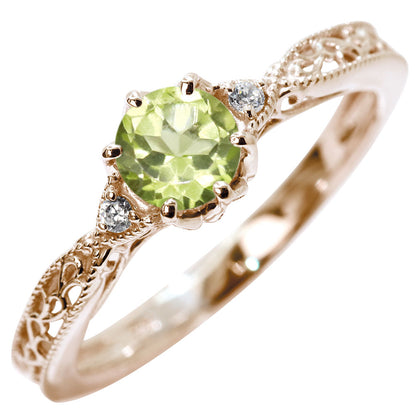 誕生石 指輪 レディース アラベスク リング 選べる 天然石 K18 K10 SV925 透かし ミル打ち エレガント アンティーク 誕生日 成人祝い プレゼント (品番 mr-0487)