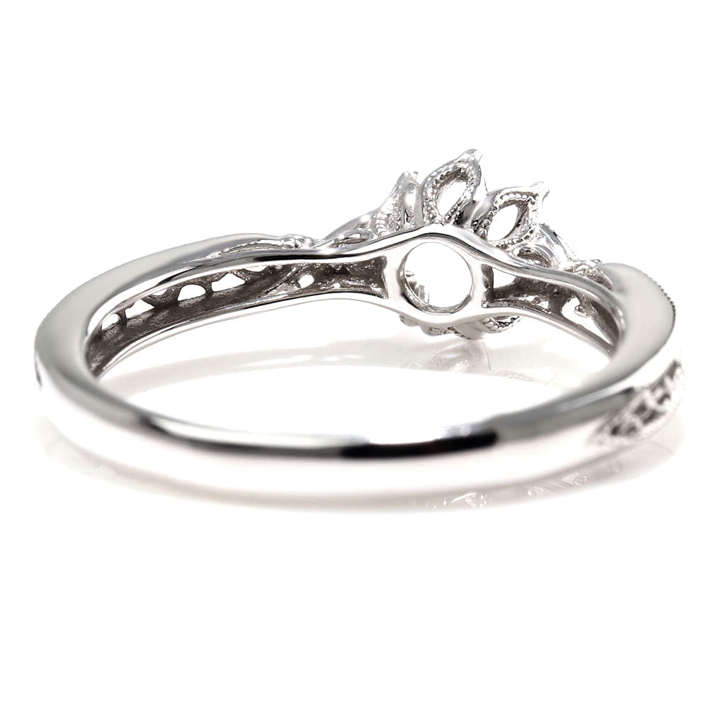 アンティークリング 空枠 簡単 セミオーダー 指輪 5mm カスタムルース 唐草 ミルグレイン キラキラ 透かし 特別 成人祝い 誕生日 記念日 ギフト (品番 mr-0487-kw)