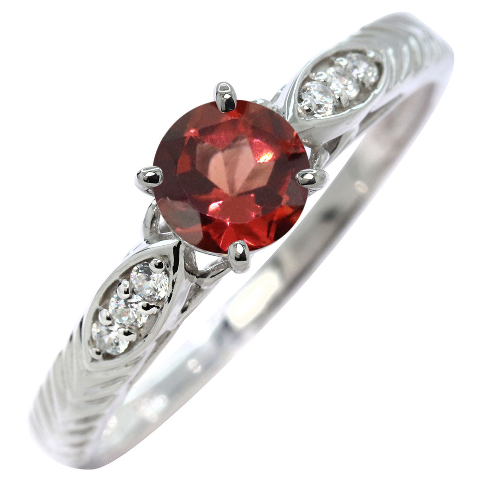 選べる誕生石 大粒 指輪 レディース 10金 18金 プラチナ シルバー リーフ柄 5mm 唐草 透かし アンティーク エレガント ルース カスタム プレゼント (品番 mr-0489)