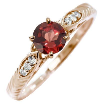 選べる誕生石 大粒 指輪 レディース 10金 18金 プラチナ シルバー リーフ柄 5mm 唐草 透かし アンティーク エレガント ルース カスタム プレゼント (品番 mr-0489)