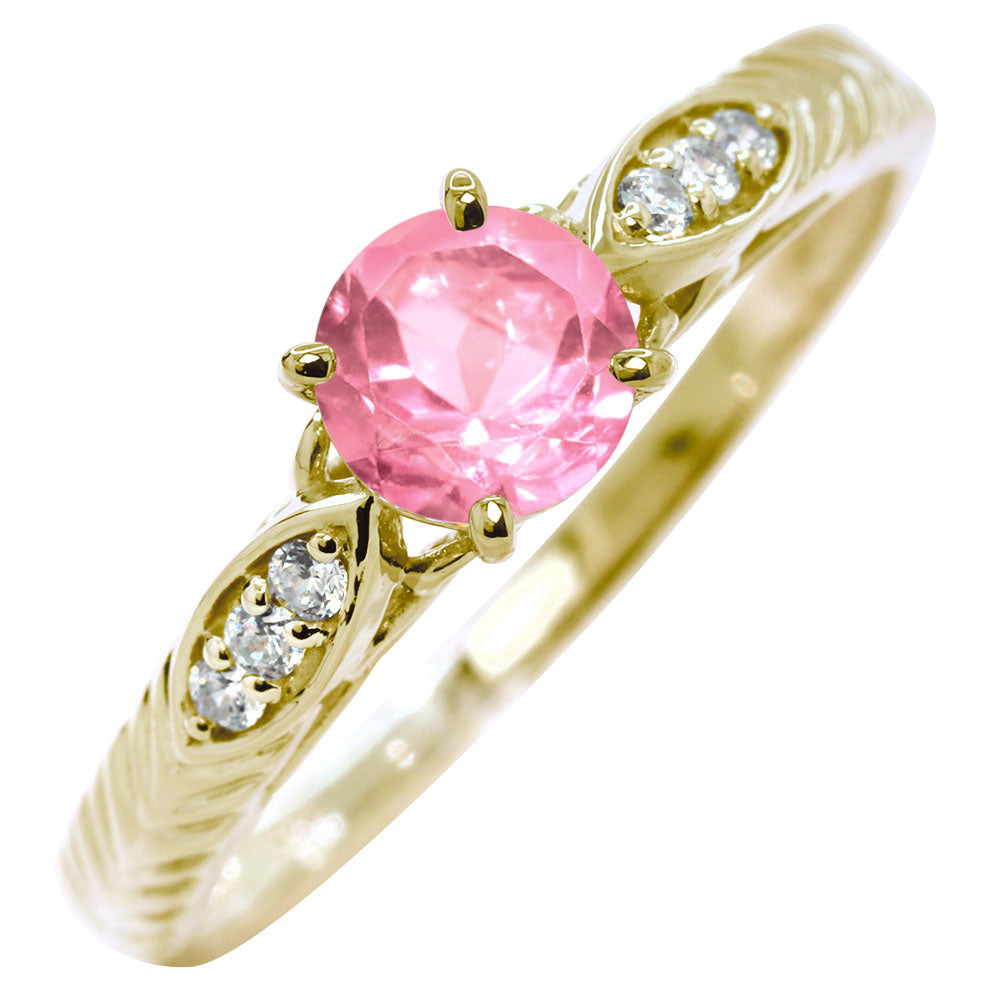 選べる誕生石 大粒 指輪 レディース 10金 18金 プラチナ シルバー リーフ柄 5mm 唐草 透かし アンティーク エレガント ルース カスタム プレゼント (品番 mr-0489)