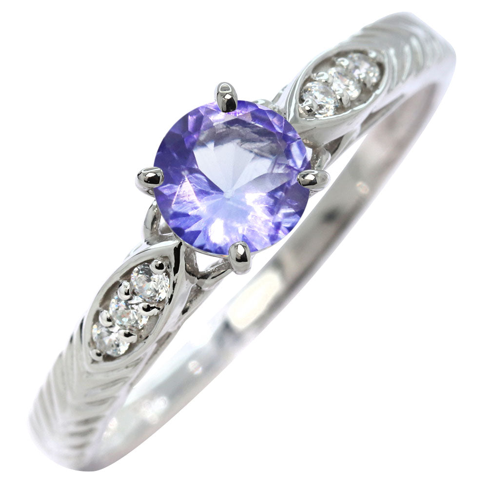 選べる誕生石 大粒 指輪 レディース 10金 18金 プラチナ シルバー リーフ柄 5mm 唐草 透かし アンティーク エレガント ルース カスタム プレゼント (品番 mr-0489)