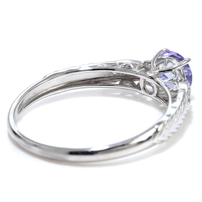 選べる誕生石 大粒 指輪 レディース 10金 18金 プラチナ シルバー リーフ柄 5mm 唐草 透かし アンティーク エレガント ルース カスタム プレゼント (品番 mr-0489)