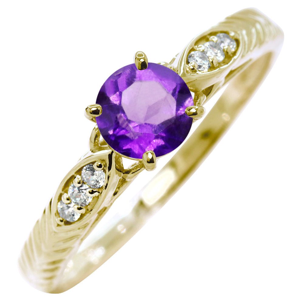 選べる誕生石 大粒 指輪 レディース 10金 18金 プラチナ シルバー リーフ柄 5mm 唐草 透かし アンティーク エレガント ルース カスタム プレゼント (品番 mr-0489)