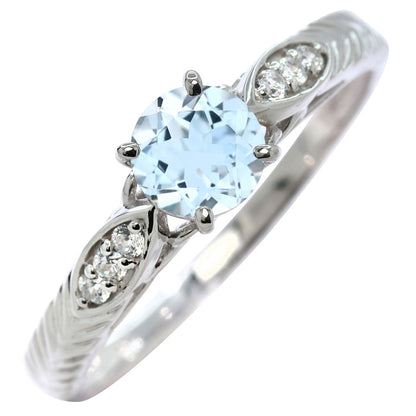 選べる誕生石 大粒 指輪 レディース 10金 18金 プラチナ シルバー リーフ柄 5mm 唐草 透かし アンティーク エレガント ルース カスタム プレゼント (品番 mr-0489)