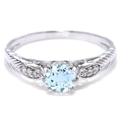 選べる誕生石 大粒 指輪 レディース 10金 18金 プラチナ シルバー リーフ柄 5mm 唐草 透かし アンティーク エレガント ルース カスタム プレゼント (品番 mr-0489)