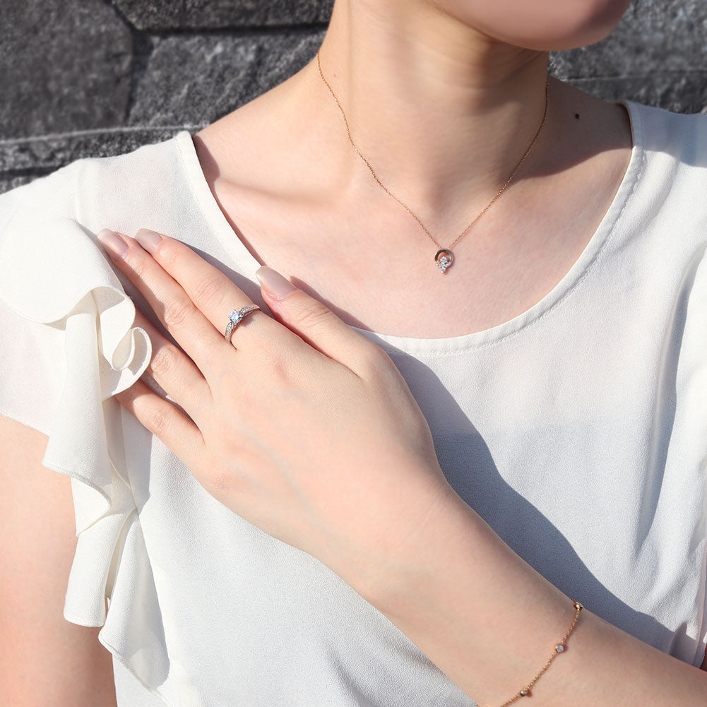 ダイヤモンド リング K18 Pt900 婚約指輪 鑑定書付き 0.5ct 高品質 リーフ模様 唐草 透かし プロポーズ 結婚 サプライズ プレゼント (品番 mr-0489-4-cgl-2)