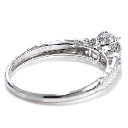 ダイヤモンド リング K18 Pt900 婚約指輪 鑑定書付き 0.5ct 高品質 リーフ模様 唐草 透かし プロポーズ 結婚 サプライズ プレゼント (品番 mr-0489-4-cgl-2)