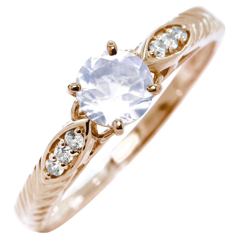 選べる誕生石 大粒 指輪 レディース 10金 18金 プラチナ シルバー リーフ柄 5mm 唐草 透かし アンティーク エレガント ルース カスタム プレゼント (品番 mr-0489)