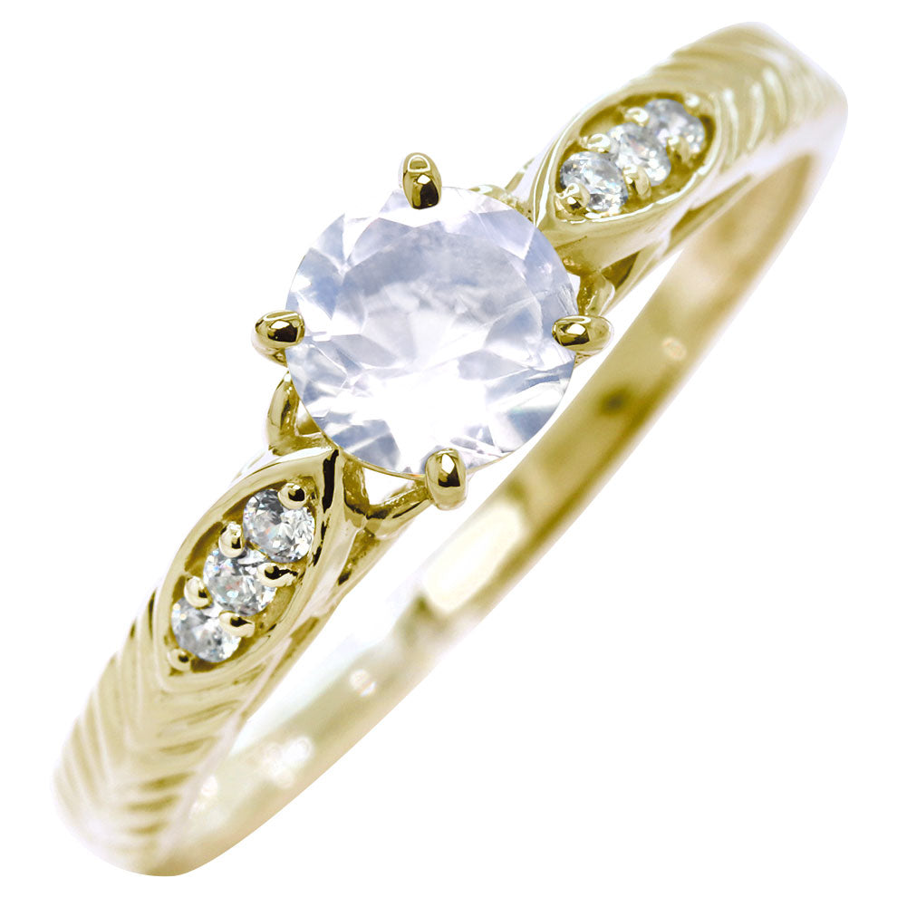 選べる誕生石 大粒 指輪 レディース 10金 18金 プラチナ シルバー リーフ柄 5mm 唐草 透かし アンティーク エレガント ルース カスタム プレゼント (品番 mr-0489)