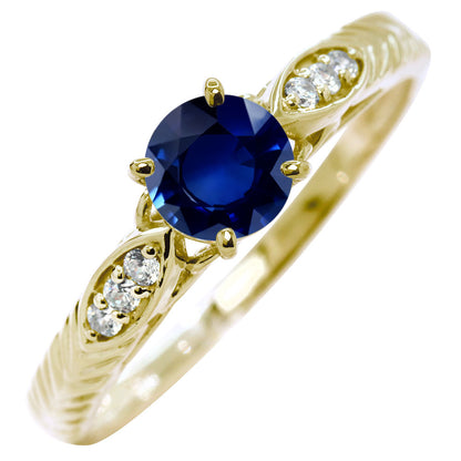 選べる誕生石 大粒 指輪 レディース 10金 18金 プラチナ シルバー リーフ柄 5mm 唐草 透かし アンティーク エレガント ルース カスタム プレゼント (品番 mr-0489)