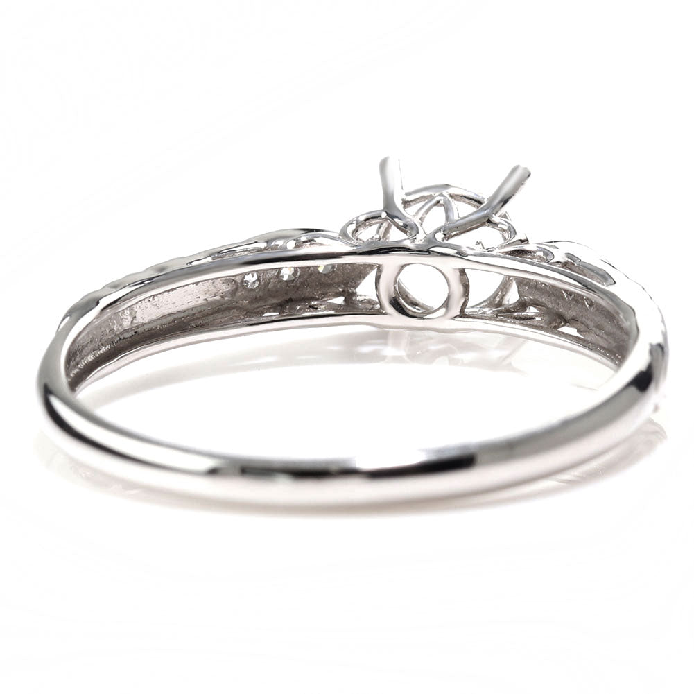 指輪 空枠 5mm 枠 セミオーダー リング ジュエリーリフォーム リーフ柄 アンティーク 透かし アラベスク K18 K10 Pt900 SV925 カスタム ルース (品番 mr-0489-kw)