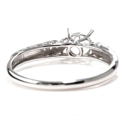 指輪 空枠 5mm 枠 セミオーダー リング ジュエリーリフォーム リーフ柄 アンティーク 透かし アラベスク K18 K10 Pt900 SV925 カスタム ルース (品番 mr-0489-kw)