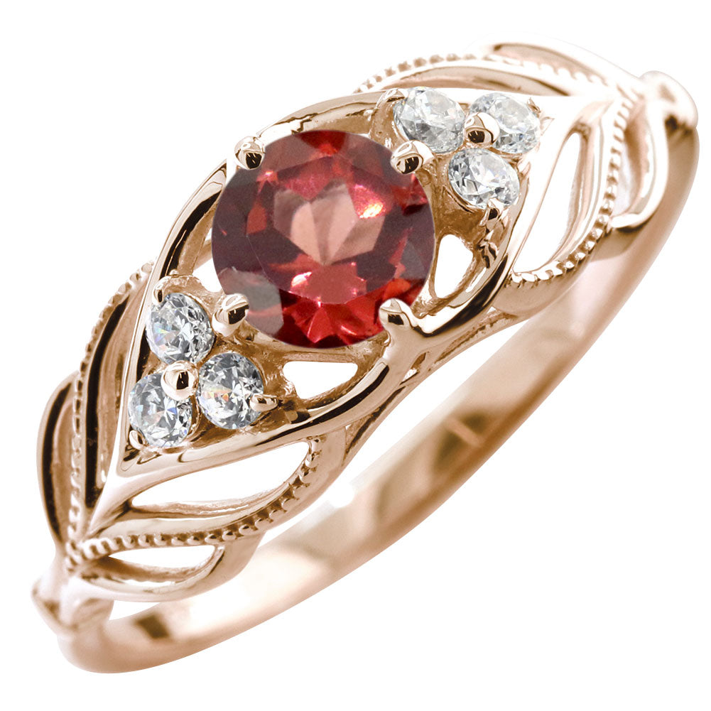 レディース リング 選べる誕生石 指輪 5mm リーフ 綺麗 ミル打ち 女性 おすすめ クラシック ジュエリー 日本製 アニバーサリープレゼント エレガント (品番 mr-0490)