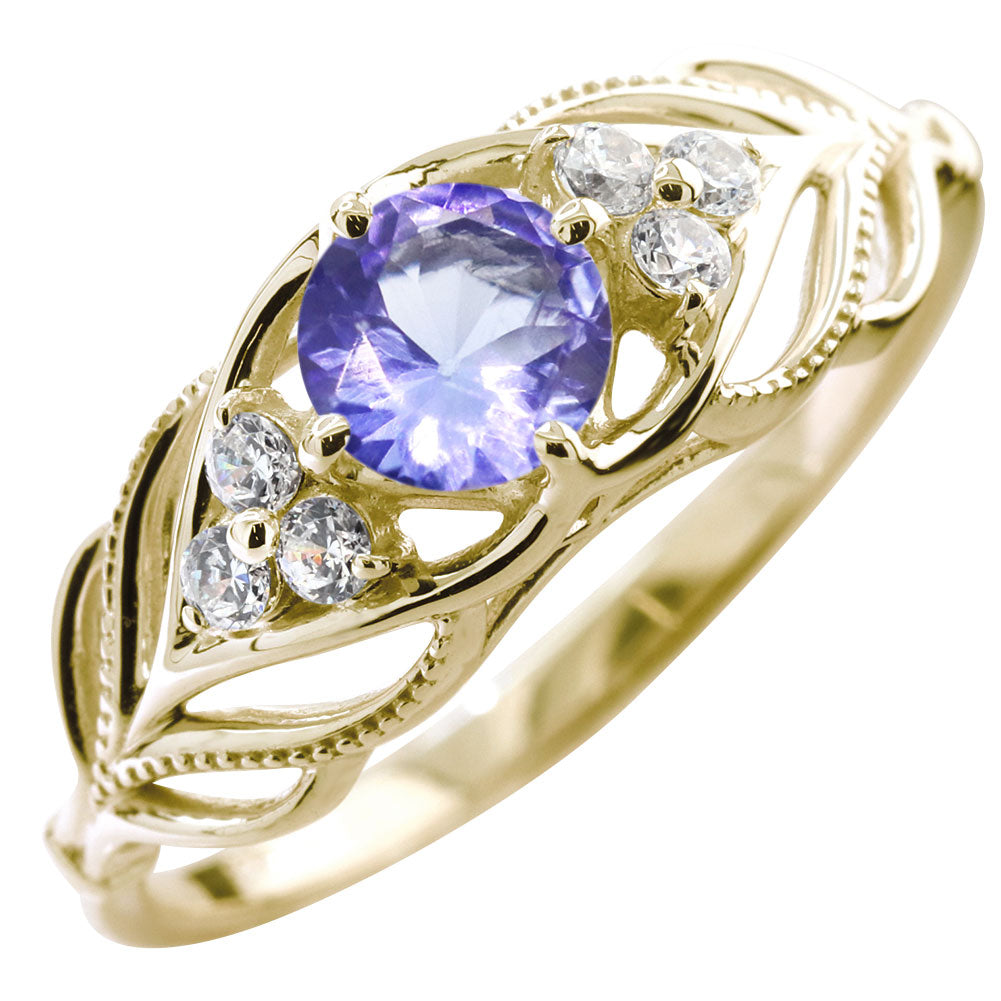 レディース リング 選べる誕生石 指輪 5mm リーフ 綺麗 ミル打ち 女性 おすすめ クラシック ジュエリー 日本製 アニバーサリープレゼント エレガント (品番 mr-0490)