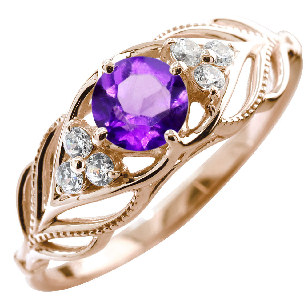 レディース リング 選べる誕生石 指輪 5mm リーフ 綺麗 ミル打ち 女性 おすすめ クラシック ジュエリー 日本製 アニバーサリープレゼント エレガント (品番 mr-0490)