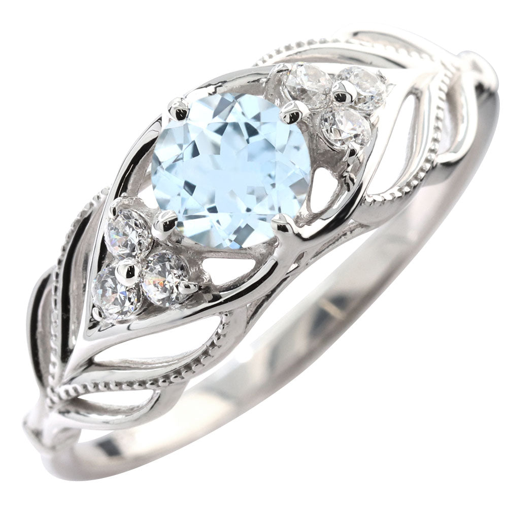 レディース リング 選べる誕生石 指輪 5mm リーフ 綺麗 ミル打ち 女性 おすすめ クラシック ジュエリー 日本製 アニバーサリープレゼント エレガント (品番 mr-0490)