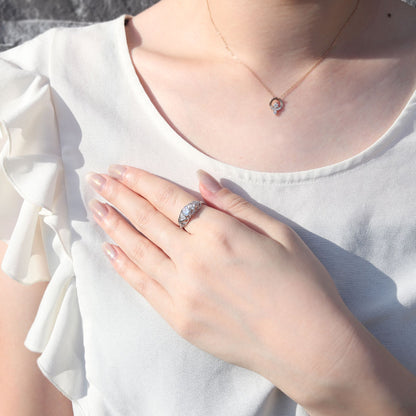 レディース リング 選べる誕生石 指輪 5mm リーフ 綺麗 ミル打ち 女性 おすすめ クラシック ジュエリー 日本製 アニバーサリープレゼント エレガント (品番 mr-0490)