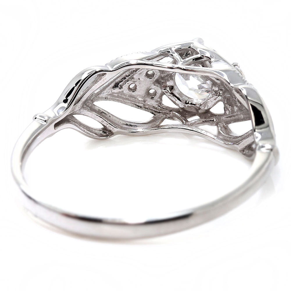 婚約指輪 ダイヤモンド 大粒 0.5ct 18金 プラチナ リング 鑑定書付き 指輪 高品質 SI VS VVS ボタニカル 透かし 可愛い プロポーズ サプライズ (品番 mr-0490-4-cgl-2)