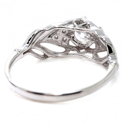 婚約指輪 ダイヤモンド 大粒 0.5ct 18金 プラチナ リング 鑑定書付き 指輪 高品質 SI VS VVS ボタニカル 透かし 可愛い プロポーズ サプライズ (品番 mr-0490-4-cgl-2)