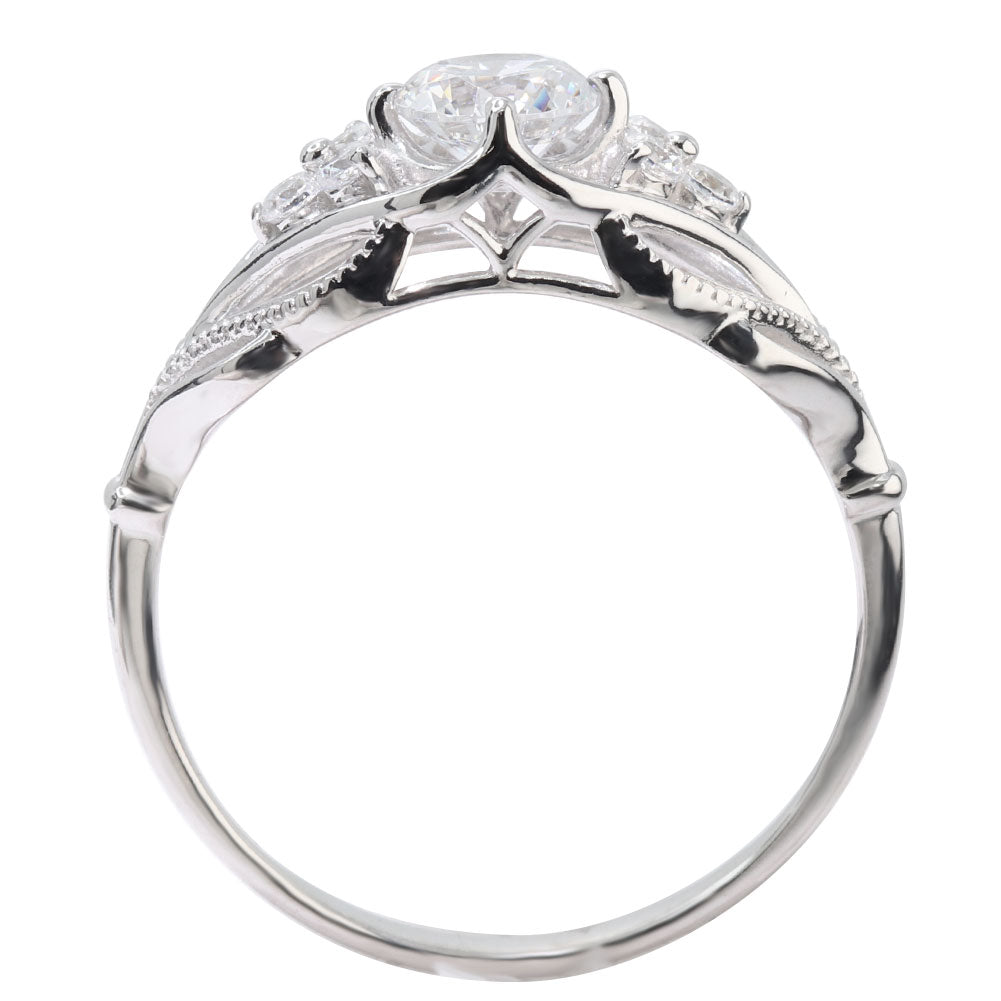 婚約指輪 ダイヤモンド 大粒 0.5ct 18金 プラチナ リング 鑑定書付き 指輪 高品質 SI VS VVS ボタニカル 透かし 可愛い プロポーズ サプライズ (品番 mr-0490-4-cgl-2)