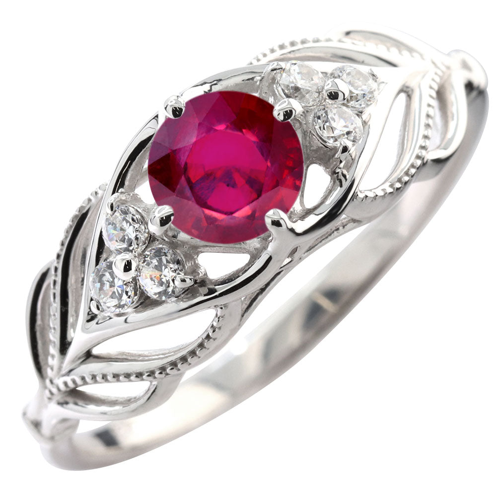 レディース リング 選べる誕生石 指輪 5mm リーフ 綺麗 ミル打ち 女性 おすすめ クラシック ジュエリー 日本製 アニバーサリープレゼント エレガント (品番 mr-0490)