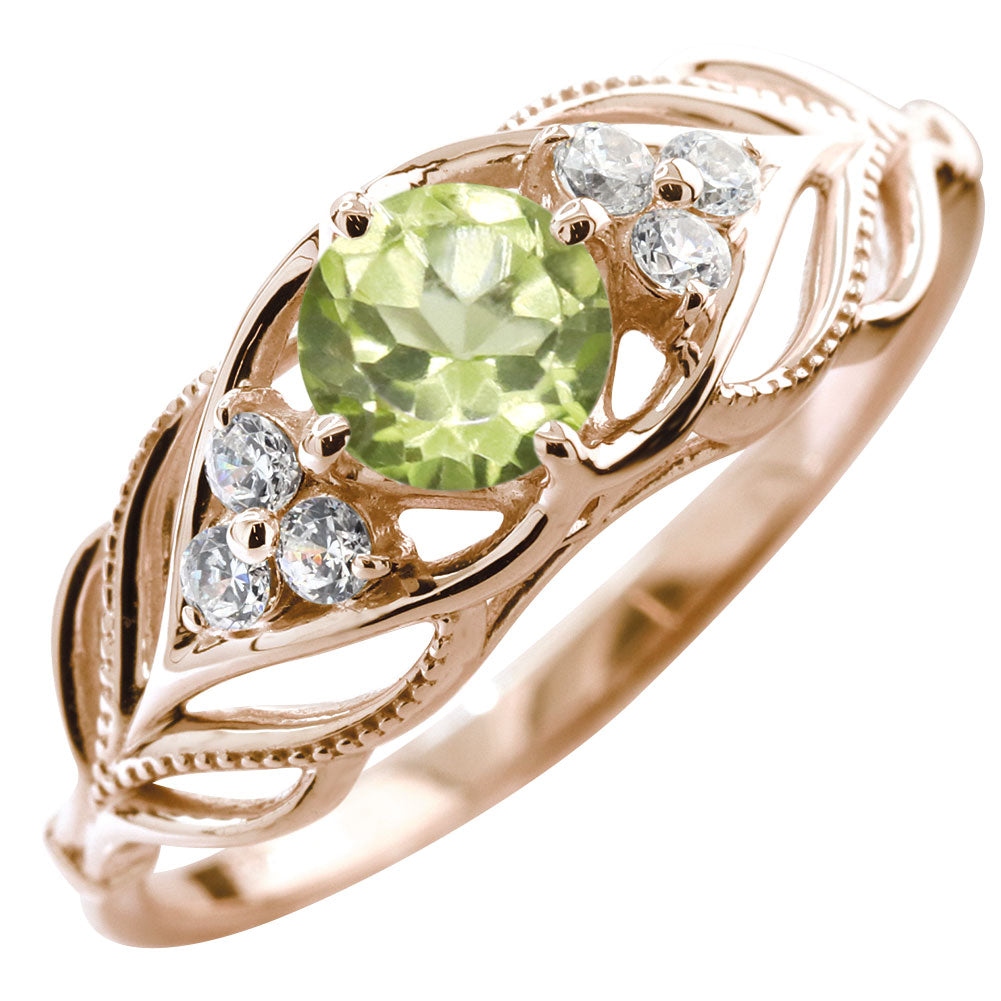 レディース リング 選べる誕生石 指輪 5mm リーフ 綺麗 ミル打ち 女性 おすすめ クラシック ジュエリー 日本製 アニバーサリープレゼント エレガント (品番 mr-0490)