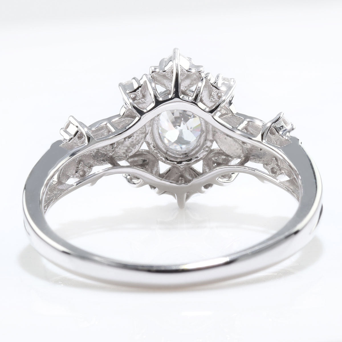 指輪 花 リング レディース K10 誕生石 雪の結晶 スノーフレーク 天然石 4×5mm フラワーモチーフ K18 Pt900 SV925 おしゃれ 可愛い 普段使い パーティー (品番 mr-0491)