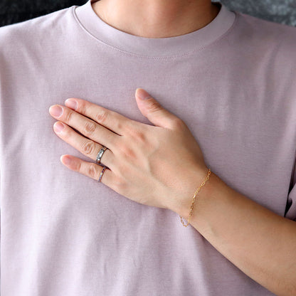 24金 ブレスレット レディース ペーパークリップ 純金 24k イエローゴールド チェーン 幅2.2mm ユニセックス K18YG レディースブレスレット (品番 p-c-b-k24-l)
