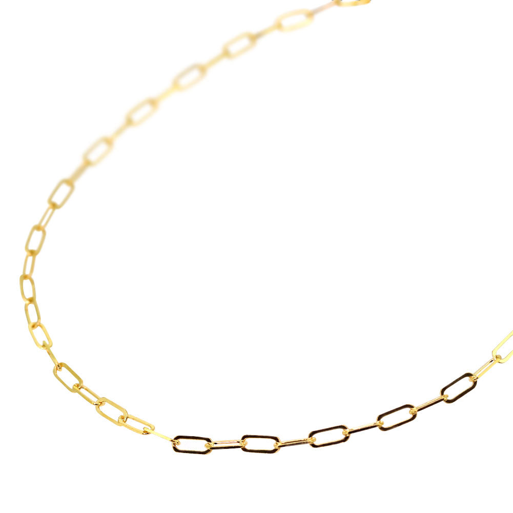 24金 ブレスレット レディース ペーパークリップ 純金 24k イエローゴールド チェーン 幅2.2mm ユニセックス K18YG レディースブレスレット (品番 p-c-b-k24-l)