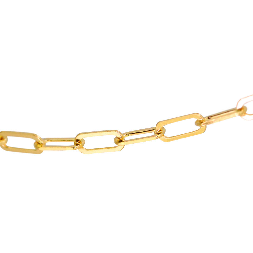 24金 ブレスレット レディース ペーパークリップ 純金 24k イエローゴールド チェーン 幅2.2mm ユニセックス K18YG レディースブレスレット (品番 p-c-b-k24-l)