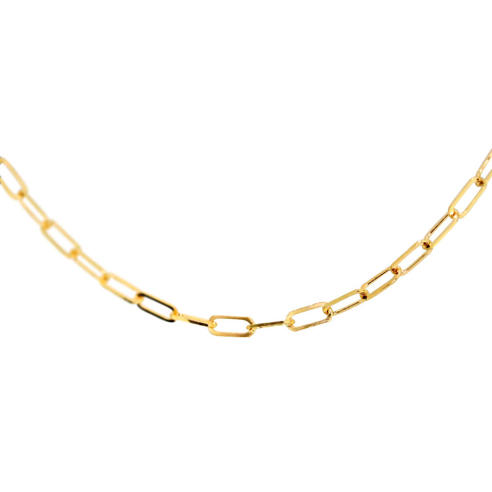 24金 ブレスレット メンズ ペーパークリップ 純金 24k イエローゴールド チェーン 幅2.2mm ユニセックス K18YG メンズブレスレット (品番 p-c-b-k24-m)