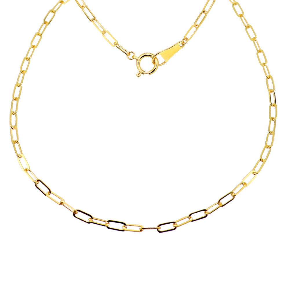 24金 ブレスレット メンズ ペーパークリップ 純金 24k イエローゴールド チェーン 幅2.2mm ユニセックス K18YG メンズブレスレット (品番 p-c-b-k24-m)