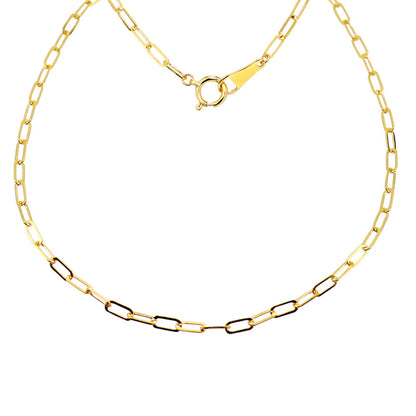 24金 ブレスレット メンズ ペーパークリップ 純金 24k イエローゴールド チェーン 幅2.2mm ユニセックス K18YG メンズブレスレット (品番 p-c-b-k24-m)