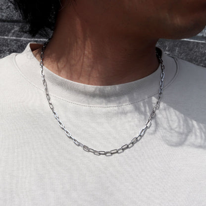 ペーパークリップ チェーン ネックレス Pt850 メンズ ユニセックス メンズネックレス プラチナ かっこいい シンプル チェーンネックレス (品番 p-c-h-08-pt-m)