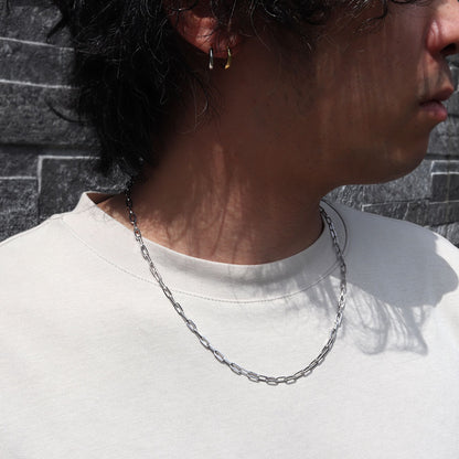 ペーパークリップ チェーン ネックレス Pt850 メンズ ユニセックス メンズネックレス プラチナ かっこいい シンプル チェーンネックレス (品番 p-c-h-08-pt-m)