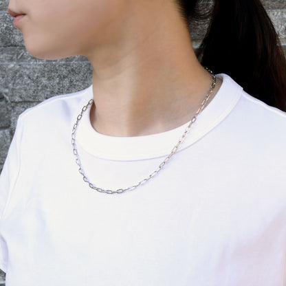 ペーパークリップ チェーン ネックレス Pt850 メンズ ユニセックス メンズネックレス プラチナ かっこいい シンプル チェーンネックレス (品番 p-c-h-08-pt-m)