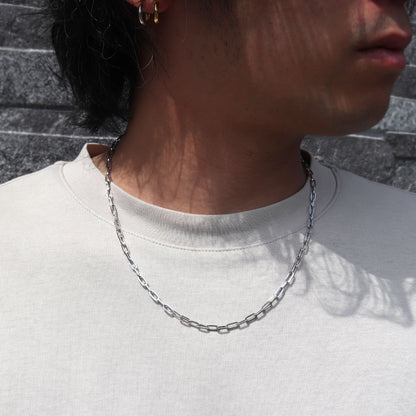 ペーパークリップ チェーン ネックレス Pt850 メンズ ユニセックス メンズネックレス プラチナ かっこいい シンプル チェーンネックレス (品番 p-c-h-08-pt-m)
