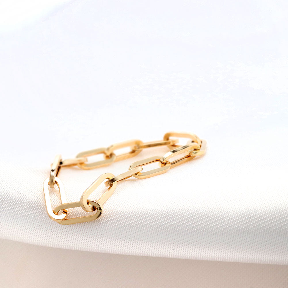 リング ペーパークリップ K18 中空 指輪 レディース 18金 K18YG ユニセックス メンズ ゴールド 鎖 人気 お揃い おしゃれ 可愛い イタリア製 (品番 p-c-h-r-065-k18)