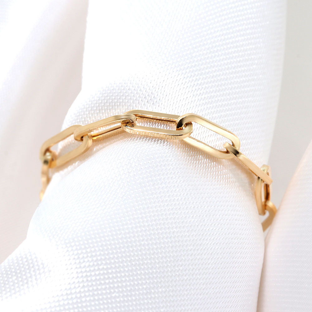 リング ペーパークリップ K18 中空 指輪 レディース 18金 K18YG ユニセックス メンズ ゴールド 鎖 人気 お揃い おしゃれ 可愛い イタリア製 (品番 p-c-h-r-065-k18)